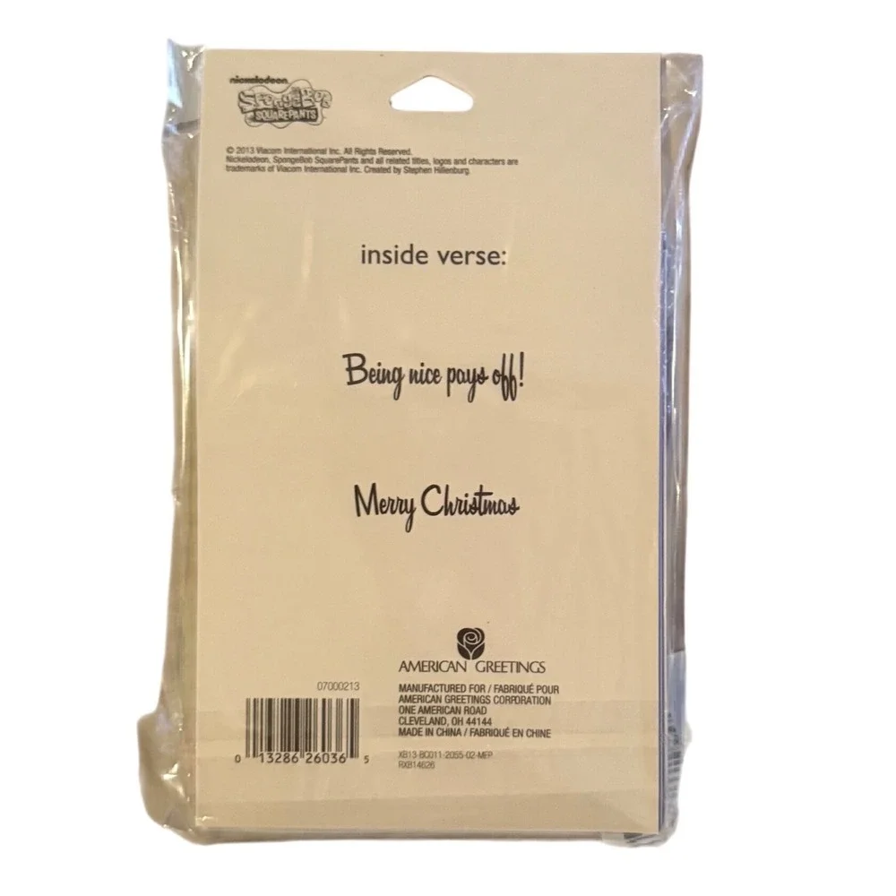 SpongeBob SquarePants Christmas Cards 8‎ Cards 8 Envelopes American Greetings